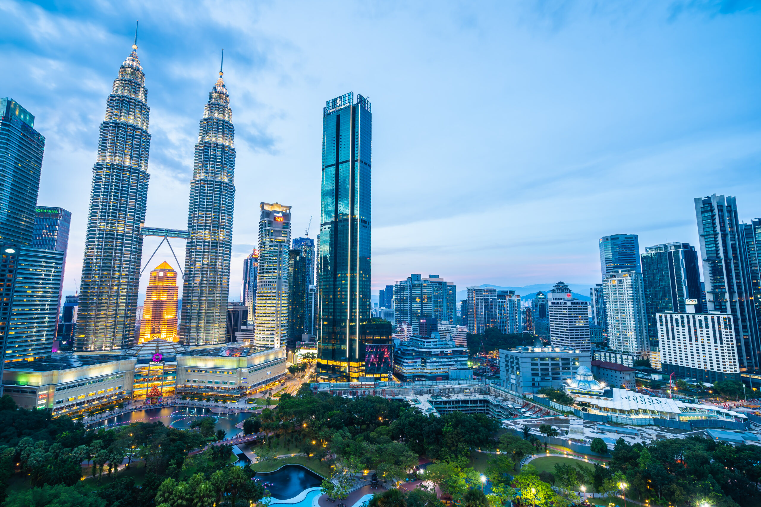 Beautiful architecture building exterior city in kuala lumpur sk