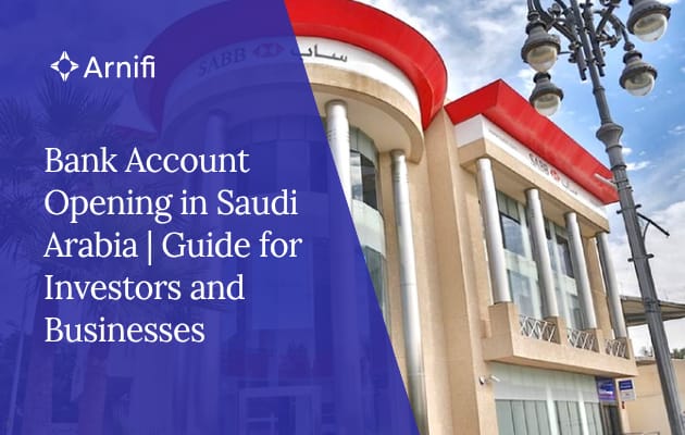 Blog banner image of bank account opening in saudi arabia.