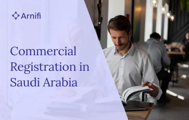 Blog banner image of commercial registration in saudi arabia.