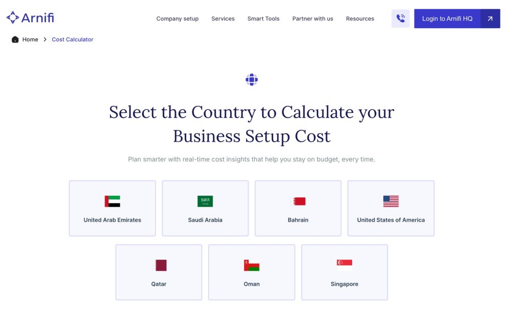 Business cost calculator step - 1