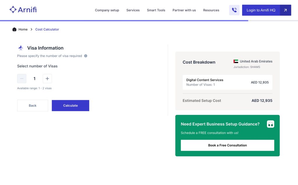 Business cost calculator step - 4