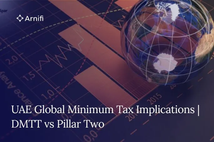 Blog banner image of UAE global minimum tax implications.