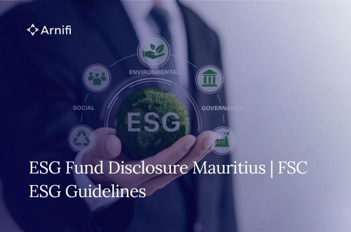 Blog banner image of ESG fund disclosure Mauritius.