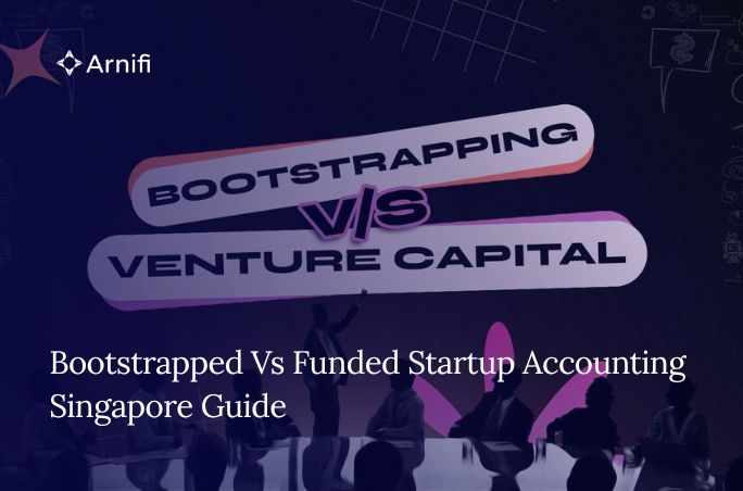 Blog banner image of Bootstrapped vs funded startup accounting Singapore.