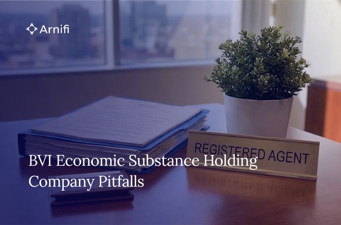 Blog banner image of BVI economic substance holding company pitfalls.