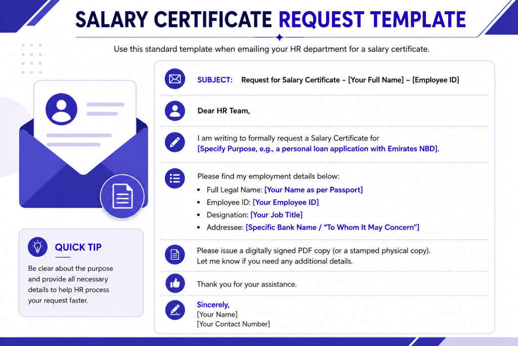 Salary Certificate Request Template
