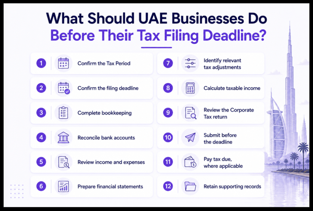 What Should UAE Businesses Do Before Their Tax Filing Deadline Infographic image